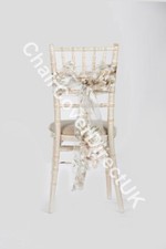 Moccha Floral Organza Chair Sashes and Matching Runners 50,100 sashes 10 runners