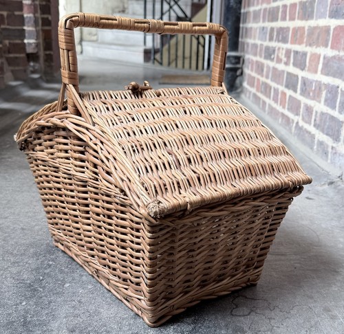 Vintage double lid wicker - lid,