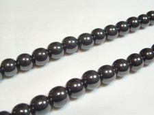 16" String Magnetic Hematite Beads : HEMMAG14 - 8mm Round - 55 beads