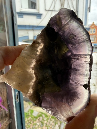 Fluorite feathered slice - feathered,