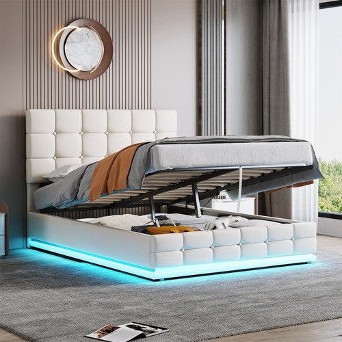 Double ottoman gas lift led - double,