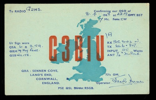 Qsl card radio g3biu - radio, sennen
