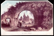 BYLAND ABBEY, NORTH YORKSHIRE, ENGLAND - Etching / Engraving Print