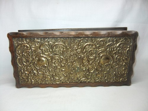 Ornate vintage brass inlaid - vintage,