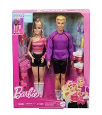 Barbie 65th Anniversary Barbie and Ken Roller Skate Dolls 2 Pack. New