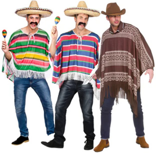 Mexican poncho adults fancy - adults,