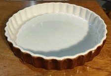 Vintage Simpsons Ovenstone Cookware Quiche Flan Dish 305 Brown 24cm Piecrust Rim
