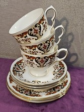 Colclough ROYALE 3x Bone China Trios - Tea Cups, Saucers & Side Plates (3)