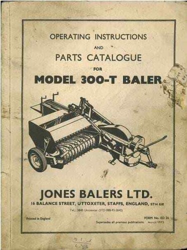 Jones baler model 300t - model,