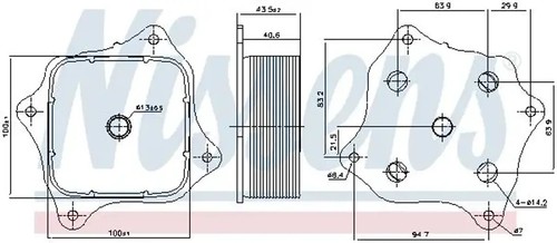 Engine oil cooler - , water-cooled