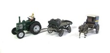 OXFORD DIECAST Field Marshall Tractor, Coal Cart & Hansom Cab (Kit-built)  -1:76