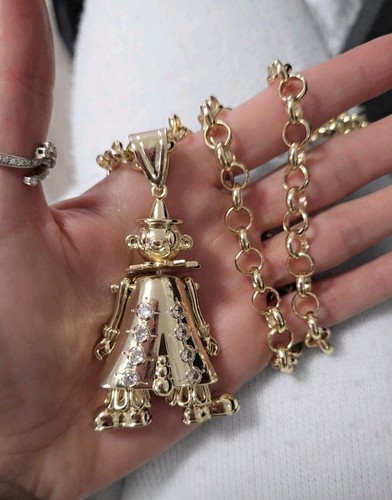 Gold clown pendant - gold, xl
