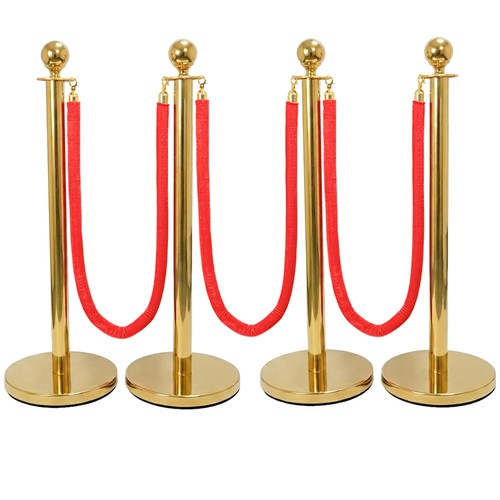 Gold queue barrier post stands - gold,