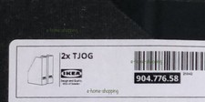 x2 IKEA TJOG Dark Grey Magazine File with Steel Handle & Label Holder 904.776.58