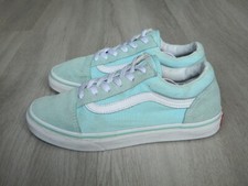 VANS Old Skool Trainers Ladies Mint Green & White Size 3.5 / 36