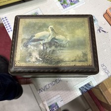 Rare 1920's COLMAN'S MUSTARD Spice Tin art birds ducks swans storks pheasants 