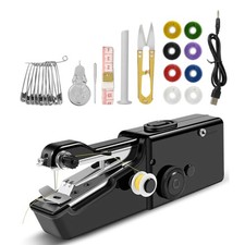 Handheld Mini Sewing Machine Stitch Electric Compact Tool w/ Accessories Kit