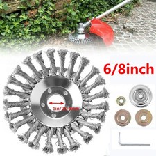 6/8" Grass Strimmer Head Trimmer Brush Steel Wire Wheel Weed Cutter Garden Lawn