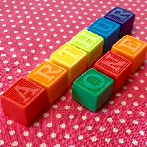Edible name blocks - name, letters