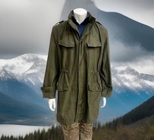 Genuine Vintage Belgian Military Surplus Parka Olive Green Coat