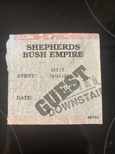Oasis VIP Guest Ticket Stub -
