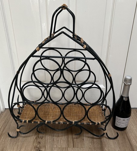 Vintage wrougt iron wine - iron, rack