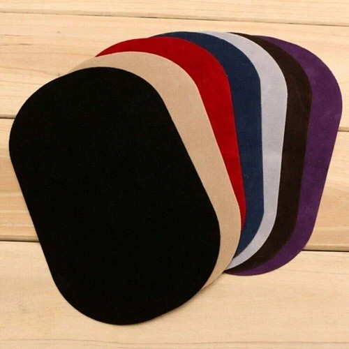 Suede leather iron oval - iron-on,