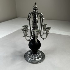Vintage Victorian Silver/Black Table Piano 6 Arm Candelabra Candlestick Holder