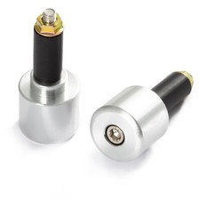 CNC Billet Handlebar Bar Ends Grips Plugs 13mm Motorbike Motorcycle Silver