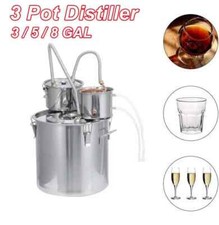 12/20L Distiller Wine Brewing Machine 3pot Alcohol Still Stainless Copper DIY
