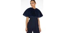 Quiz Faux fur shrug Cape Navy