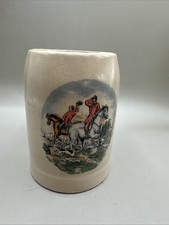 Vintage Teleflora Stoneware English Fox Hunt Hunting Mug Taiwan
