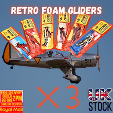 Retro Foam Flying Gliders x3 | Kids Stocking Filler | Free Delivery UK stock