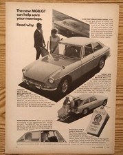 1966 MGB/GT 2 Door Hardtop Sportscar Photo Vintage Magazine Car Print Ad