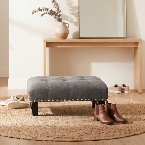 Linen upholstered foot - linen,