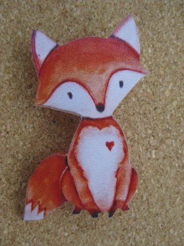 Cute fox brooch - fox,