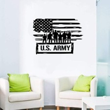 U.S. Army American Flag Wall Sticker Art Decal for Boys Girls Room Bedroom Decal