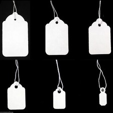 White Strung Jewellery Tags Tie Labels Retail Luggage price tags with string
