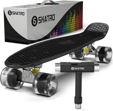 22" Mini Cruiser Skateboard Midnight Mist Aluminium ABEC-7 Complete