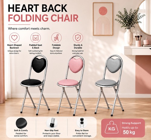 Folding heart chair soft - heart,