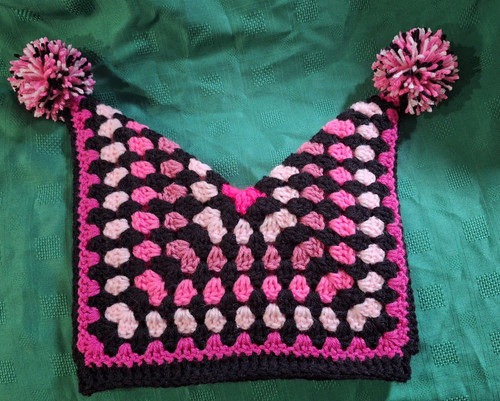 Crochet jester hat - crochet, pink