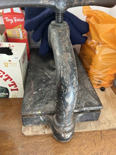 Antique cast iron book press - cast,