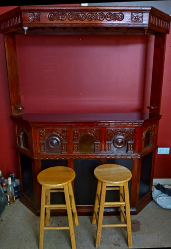 Vintage teak cocktail bar plus