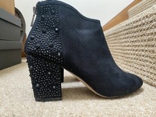 Zara Iconic Black Embellished Ankle Boots, size 39