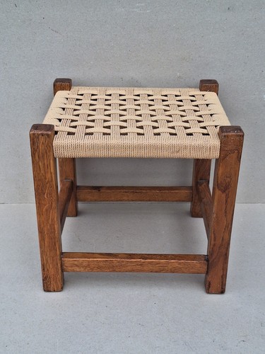 Vintage french wood stool 30cm - wood,