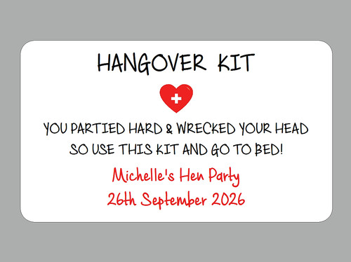 Fun hangover kit stickers hen - hangover,