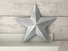 White wash rustic Tin metal Barn Star 30cm