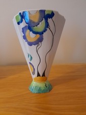 Clarice Cliffe Style, English Country Pottery Lily Vase