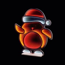 Premier Christmas Standing Robin Infinity Mirror Double Sided Decoration 60cm
