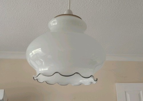 Vintage milk glass pendant - milk,